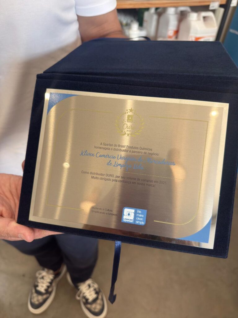 placa da Klivex distribuidor ouro da Spartan